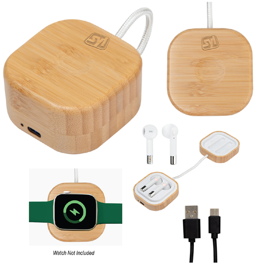 Bamboo Wireless Earbuds and Watch Charger