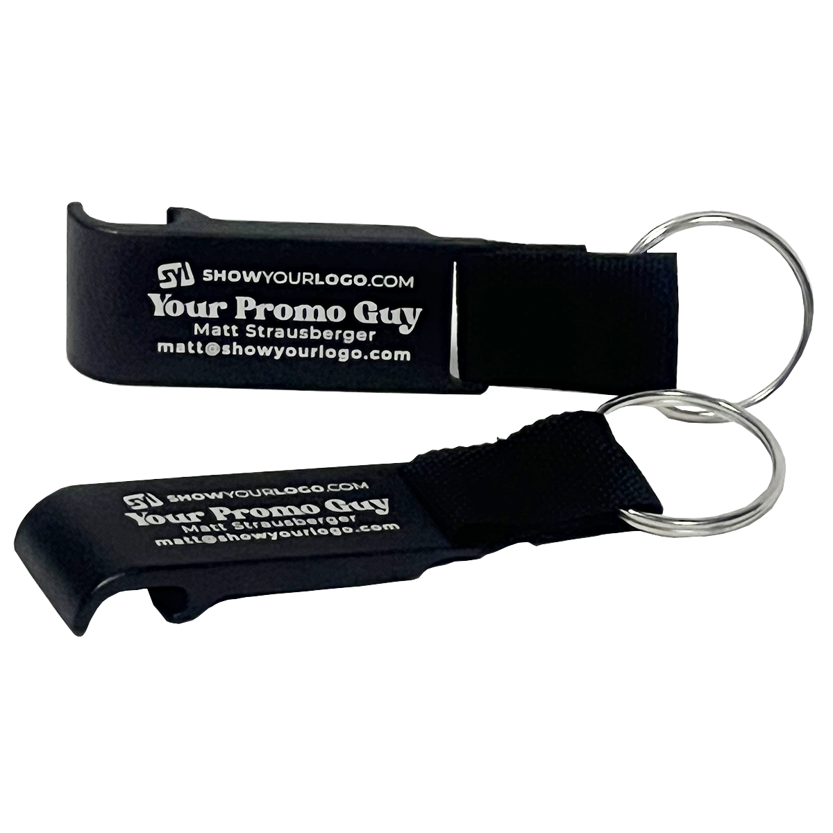 MS: Metal Bottle Opener Keychain - Black