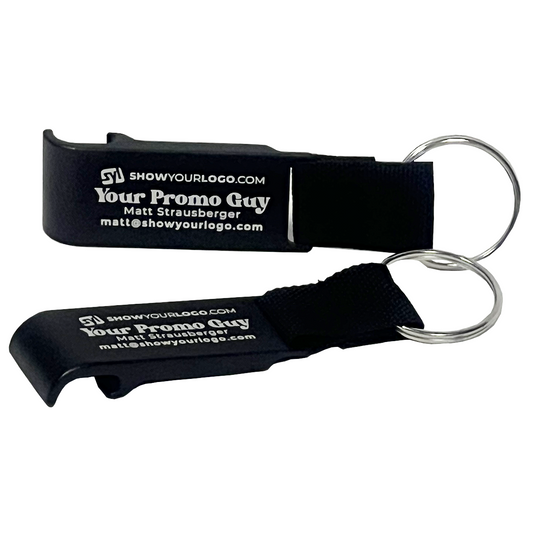 MS: Metal Bottle Opener Keychain - Black