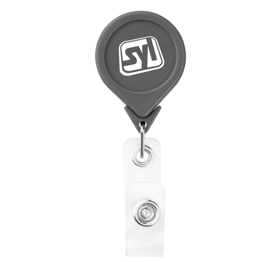 Opaque “Best” Round Badge Reel Grey