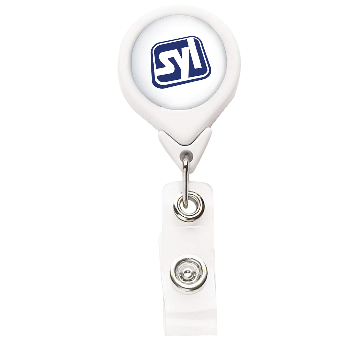 Opaque “Best” Round Badge Reel White