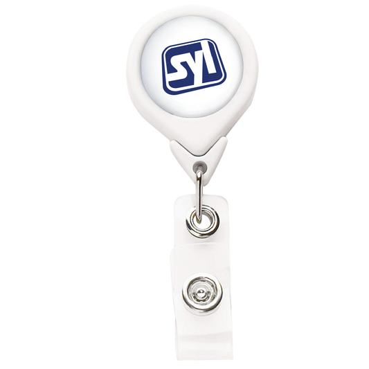 Opaque “Best” Round Badge Reel White