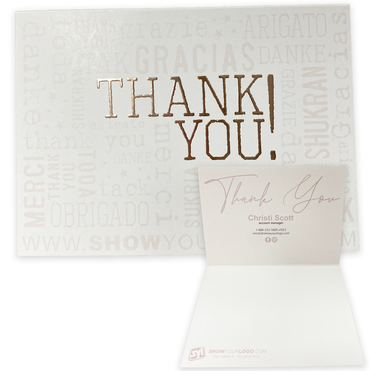 CS: Rose Gold Foil Thank You Card