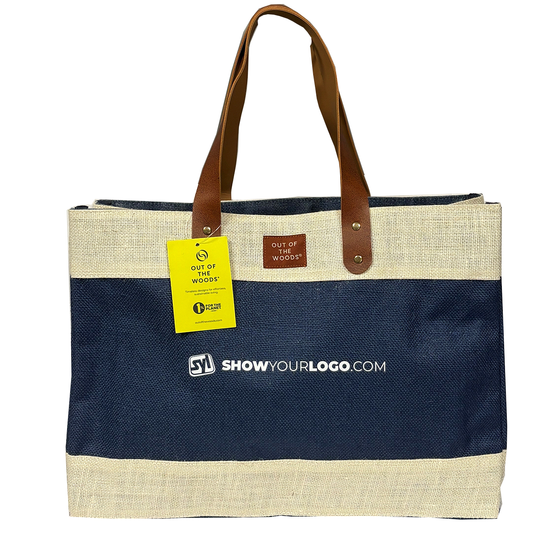 Bag: Tote Jute Market Out of the Woods® Navy Blue