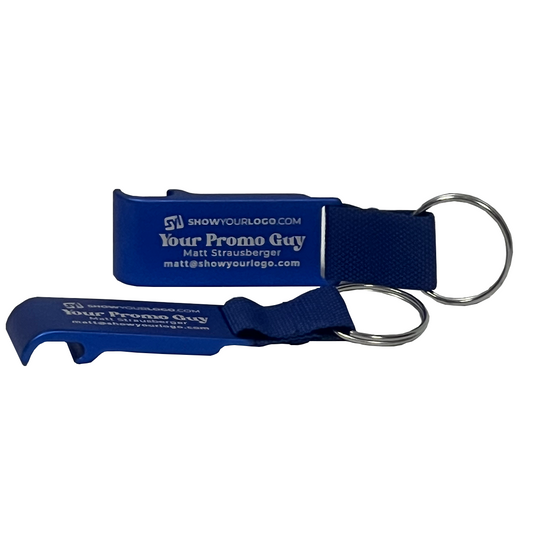 MS: Metal Bottle Opener Keychain - Blue