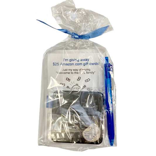 SW Kit: "$25 Amazon Gift Card Giveaway" Flyer w/Bottle Opener Coaster and Pen